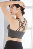 Strappy Cross  Back Sports Bra for Women With Bra Pads Padded Comfortable Activewear Workout Bra