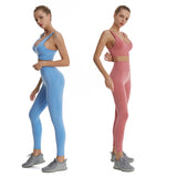 Seamless Yoga Set Workout Pants Suit Sport Apparel Women Fitness & Yoga Clothing Home Gym Wear Clothes Activewear