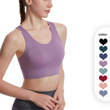 Women's Seamless Sports Bra Padded Wireless Racerback Gym Active Wear Yoga Bras Crop Top