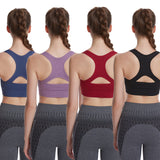 Women's Seamless Sports Bra Padded Wireless Racerback Gym Active Wear Yoga Bras Crop Top