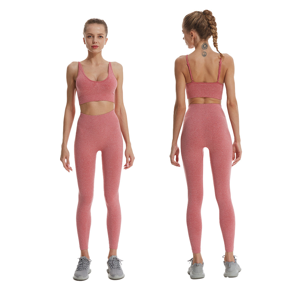 Women 2pcs Seamless Yoga Set Sport Suit Gymwear Workout Clothes