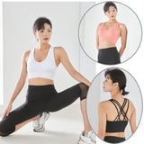 Strappy Cross  Back Sports Bra for Women With Bra Pads Padded Comfortable Activewear Workout Bra